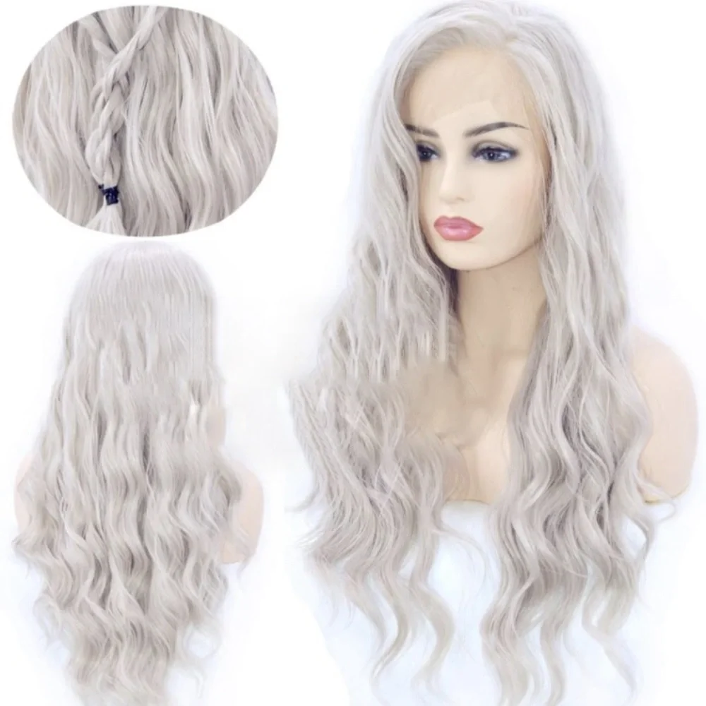 22inch Grey Free Part Lace Front Wigs